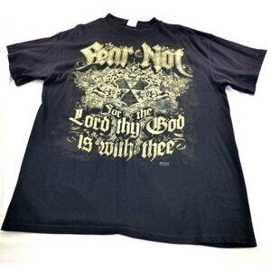 Fear Not Lord Thy God Religious Graphic Black Vintage T Shirt By Kerisso